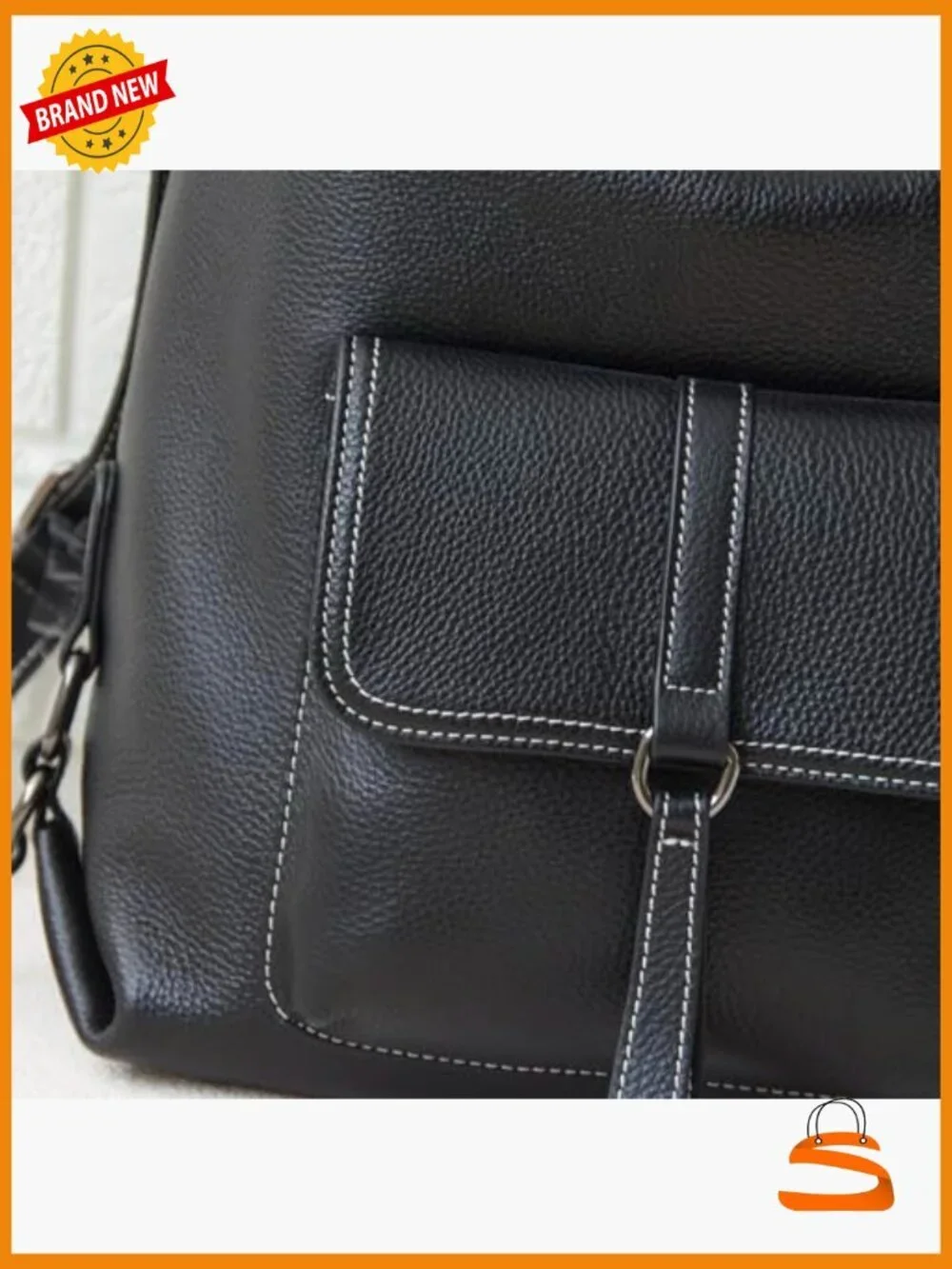 Genuine Leather Backpack Purse Large Capacity Anti-Theft Travel Convertible